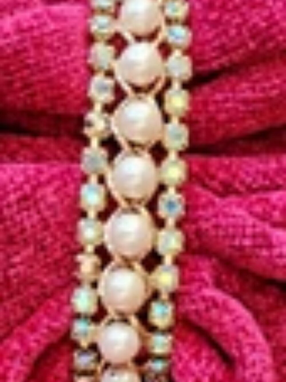 Exquisite Vintage Hobe Faux Pearl Aurora Borealis Crystal Rhinestone Bracelet - Picture 14 of 16